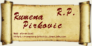 Rumena Pirković vizit kartica